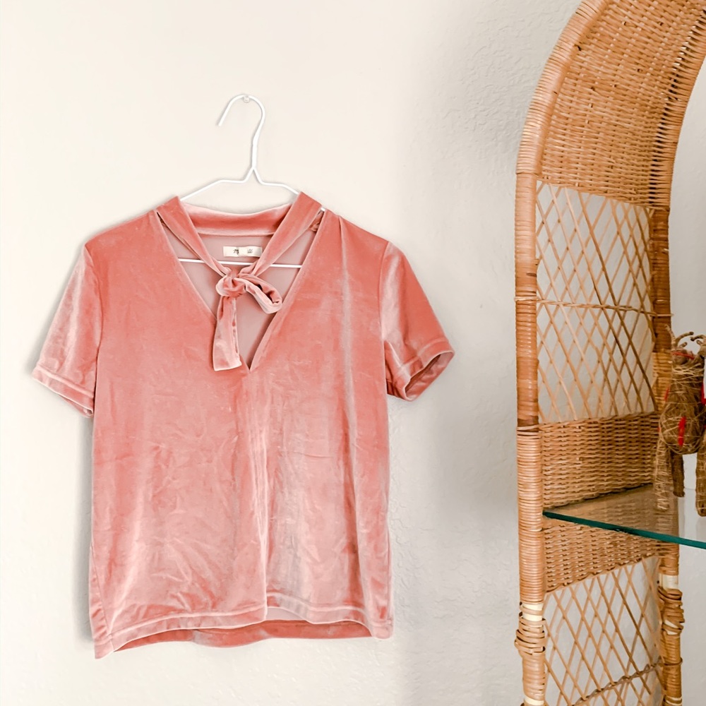 Madewell XS blush velvet top.